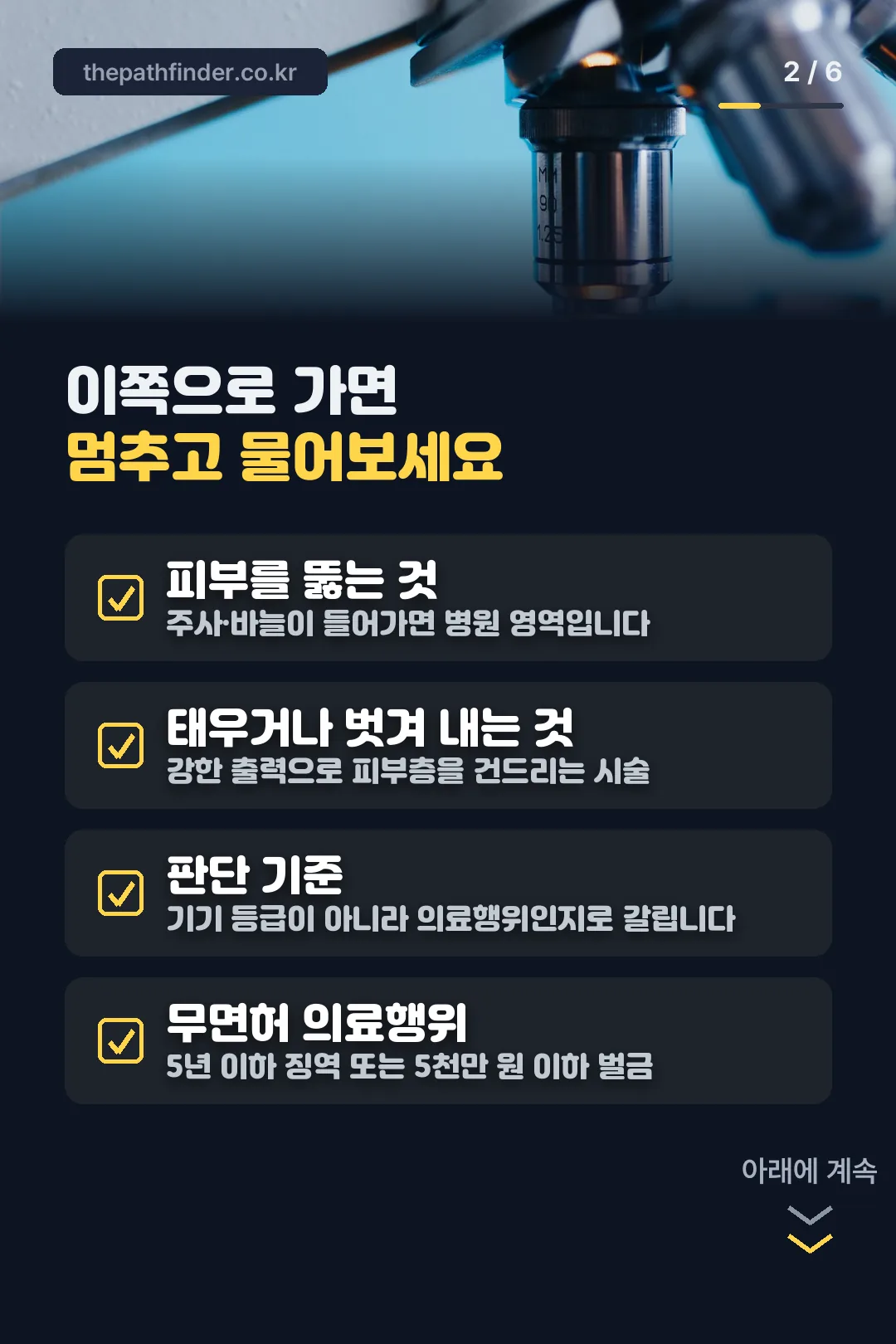 의료행위 경계선 안내