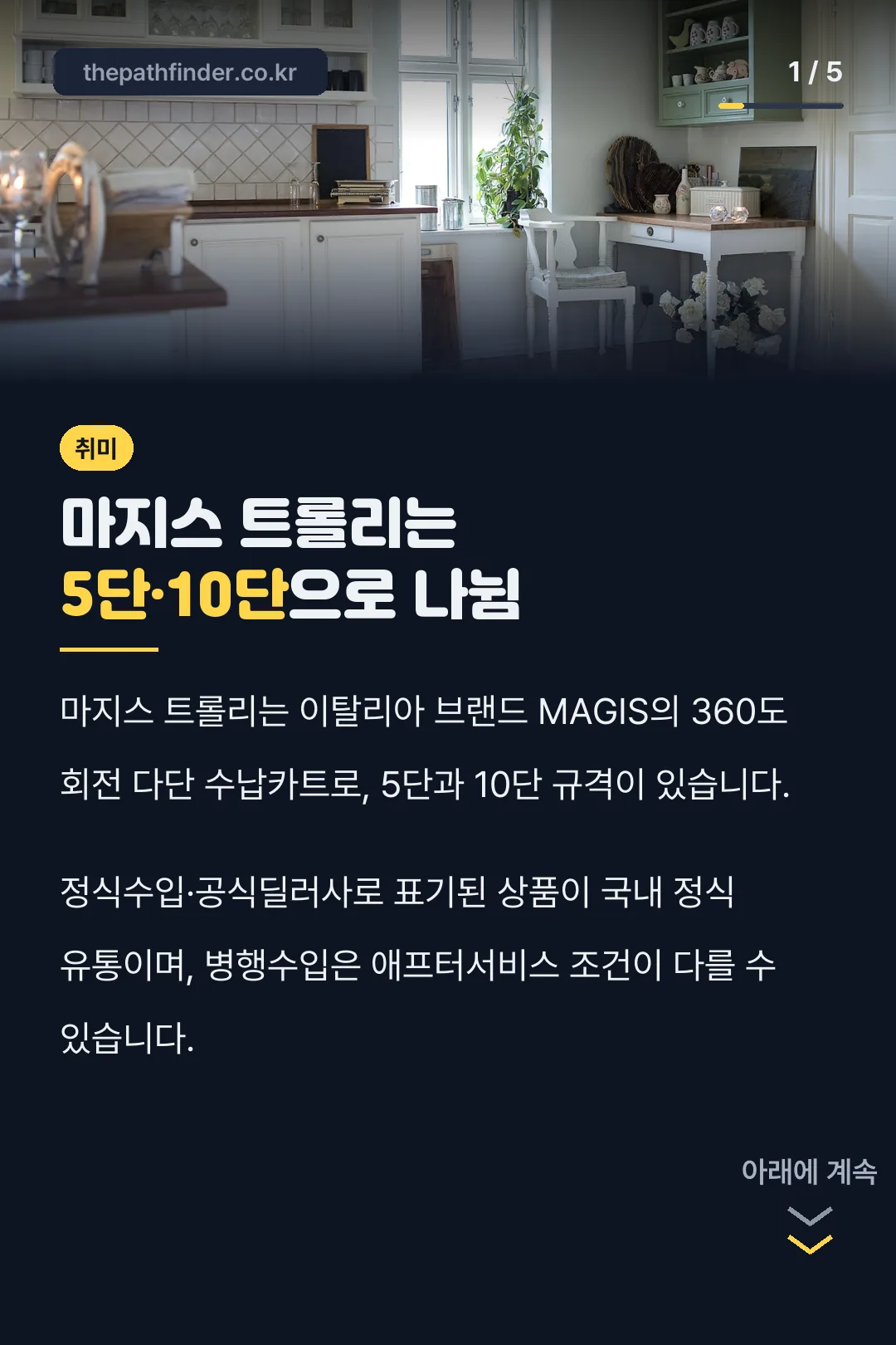 마지스 트롤리는 5단·10단으로 나뉨