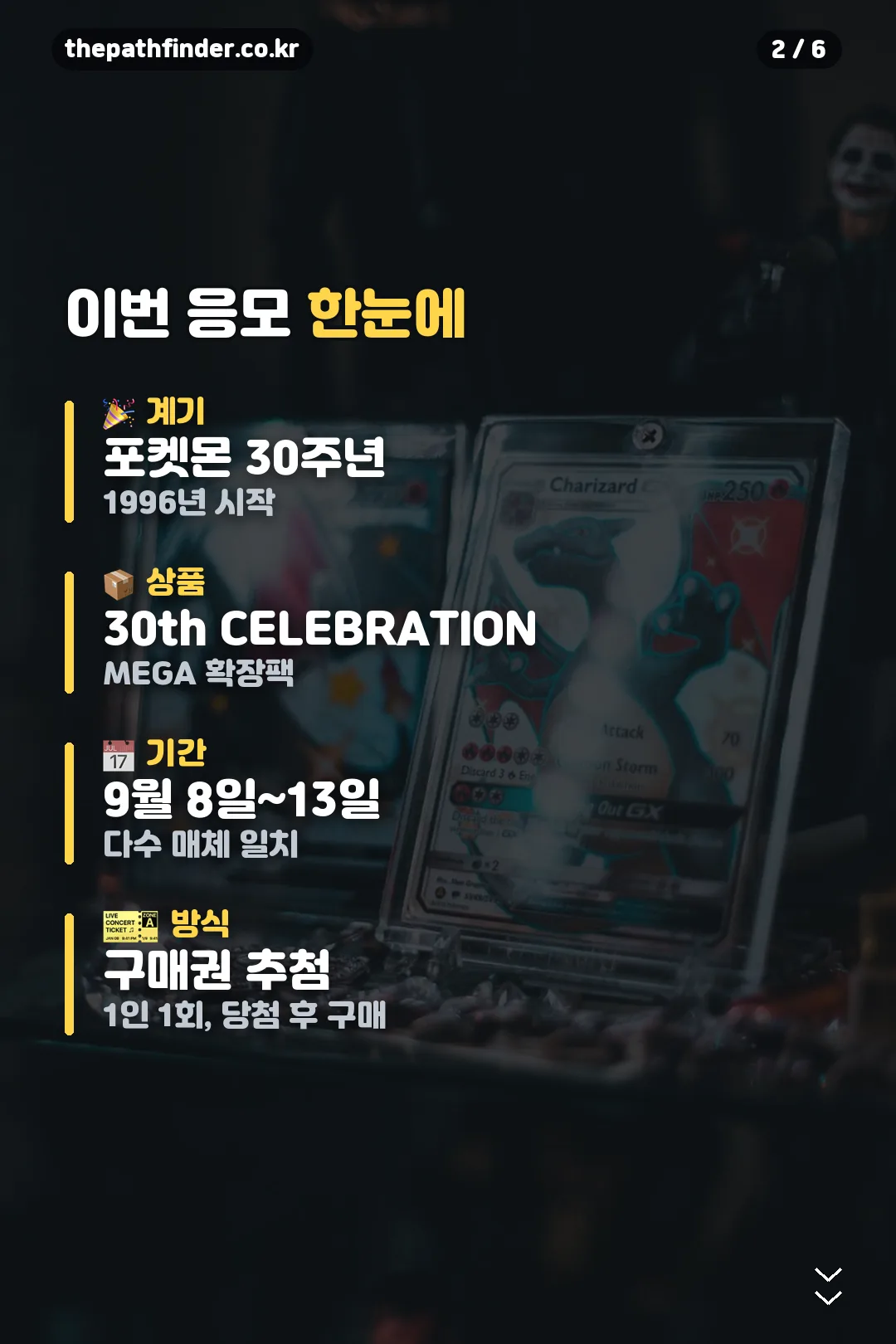 이번 응모 정보 정리