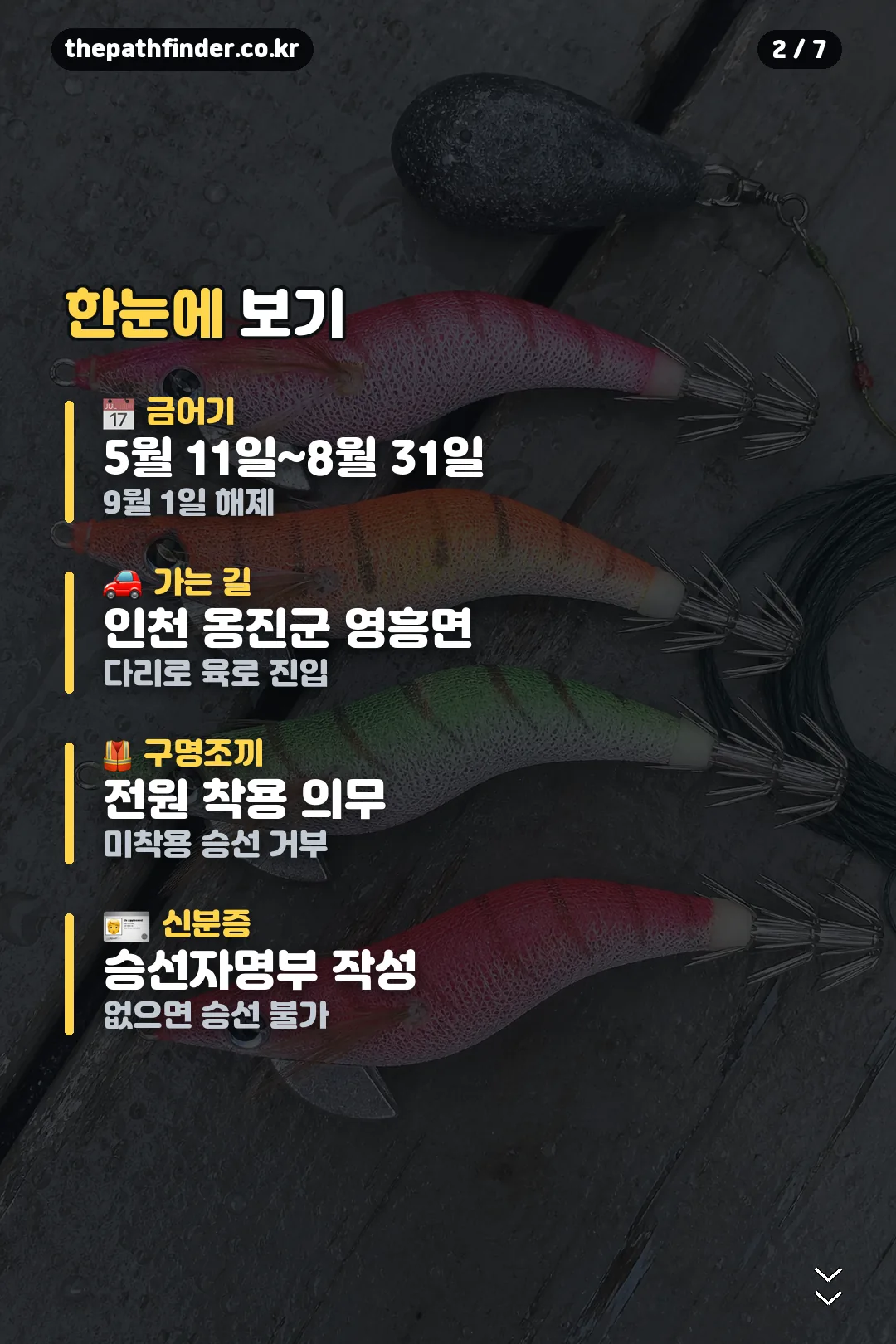 금어기와 준비물 요약