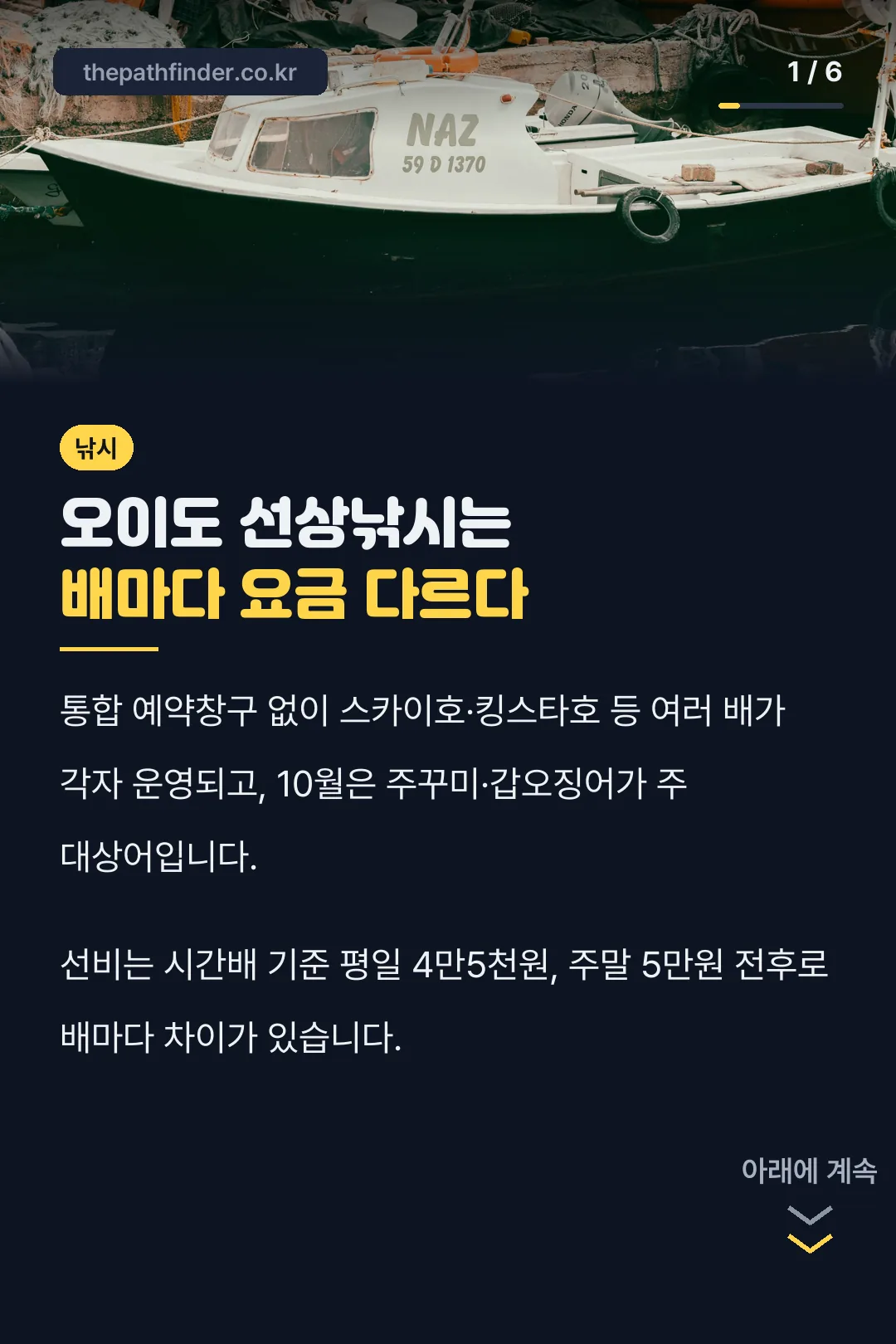 오이도 선상낚시 요약