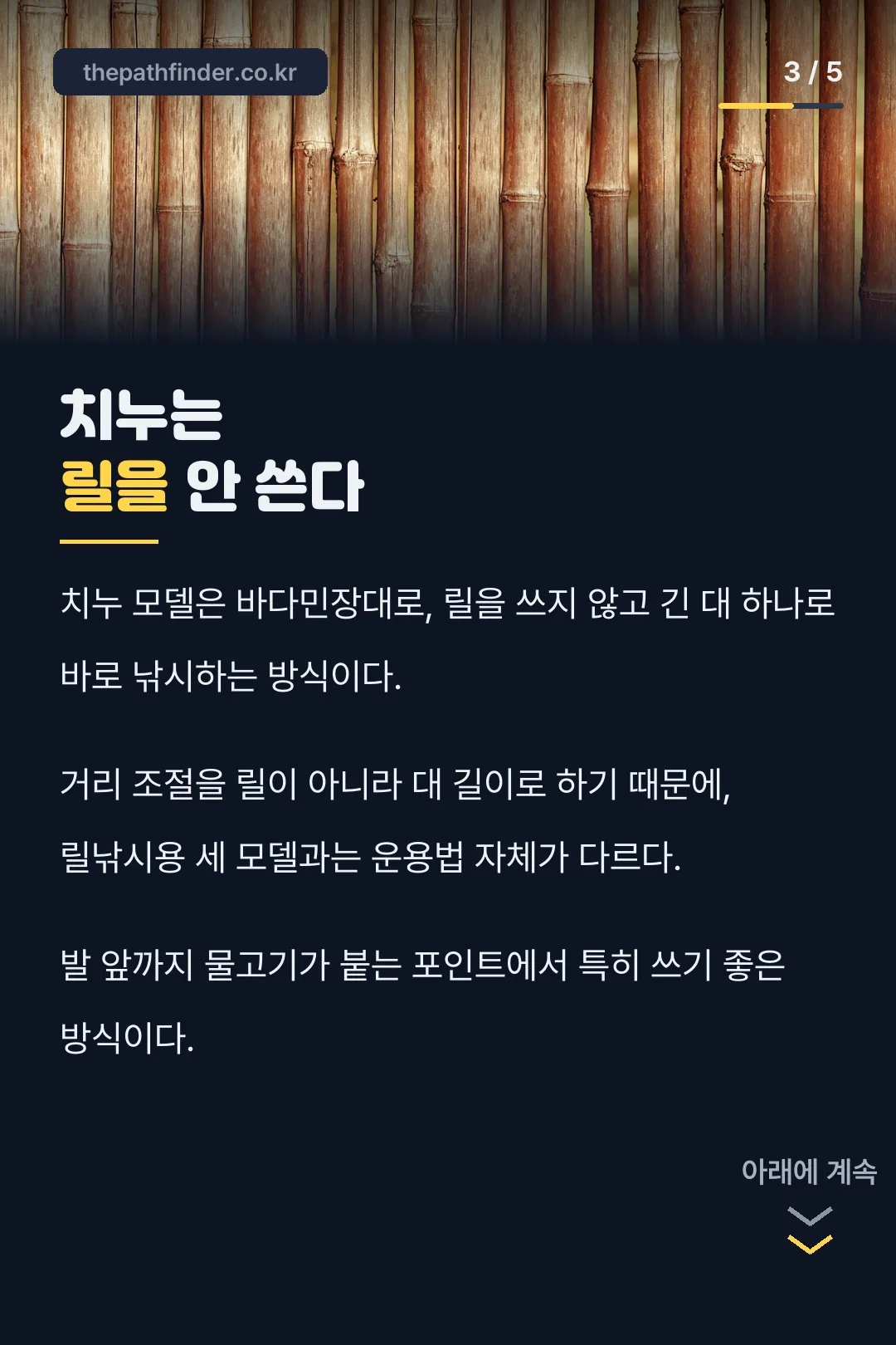 치누는 릴을 안 쓰는 이유